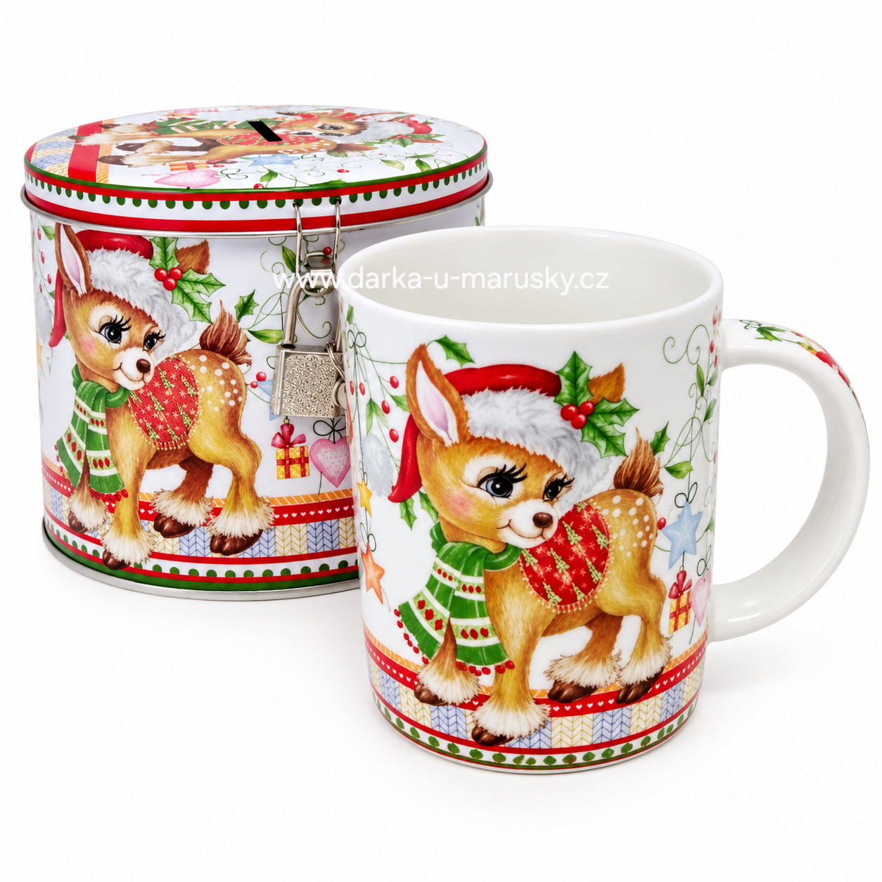 Pokladnička se zámkem + hrníček s kolouškem set