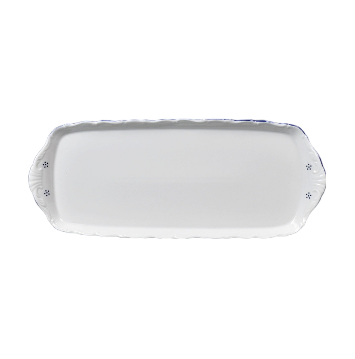 Podnos porcelánový - štrúdlák 37cm - modrý dekor i linka