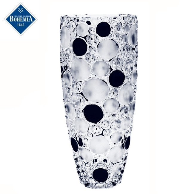 Váza křišťál 35cm Lisbolella A) dekor Fond & Black