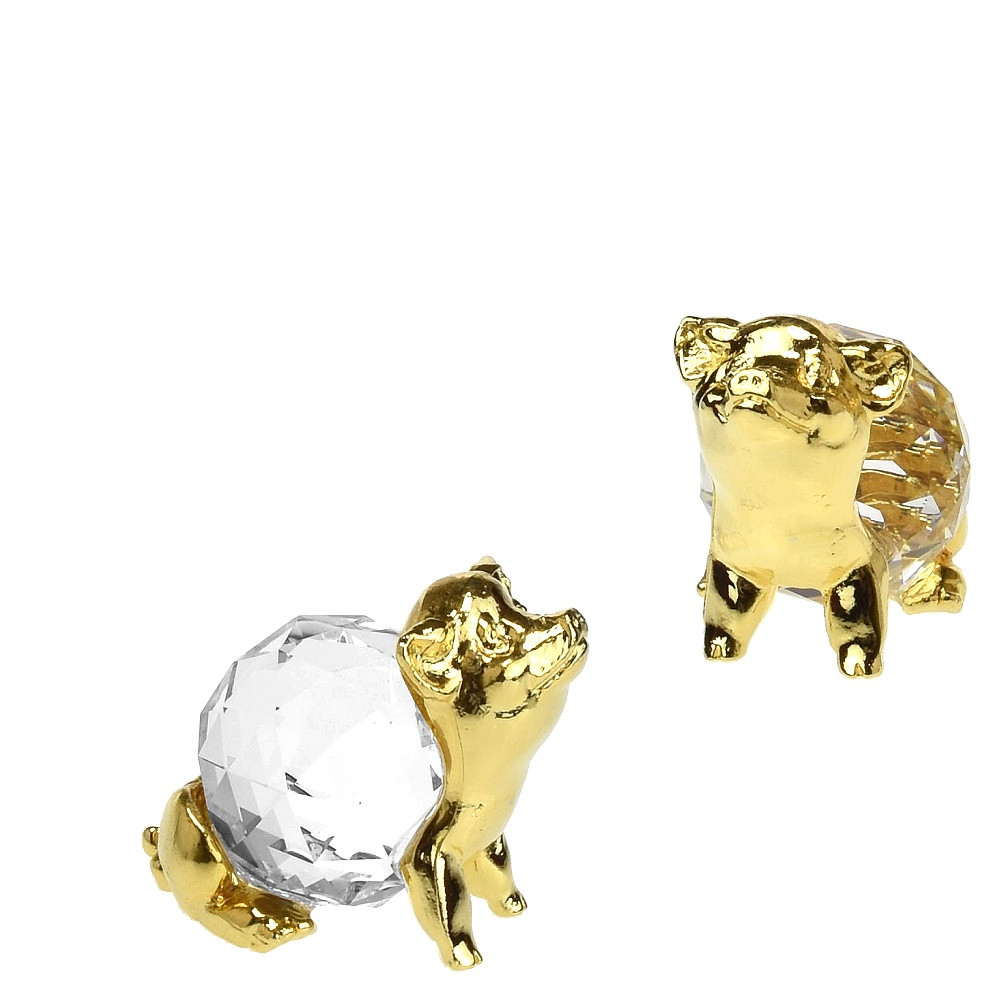 Prasátko 3,5 cm gold ( figurka pro štěstí)