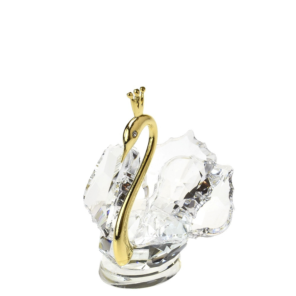 Labuť s korunkou na hlavě 7,5 cm gold (figurka)
