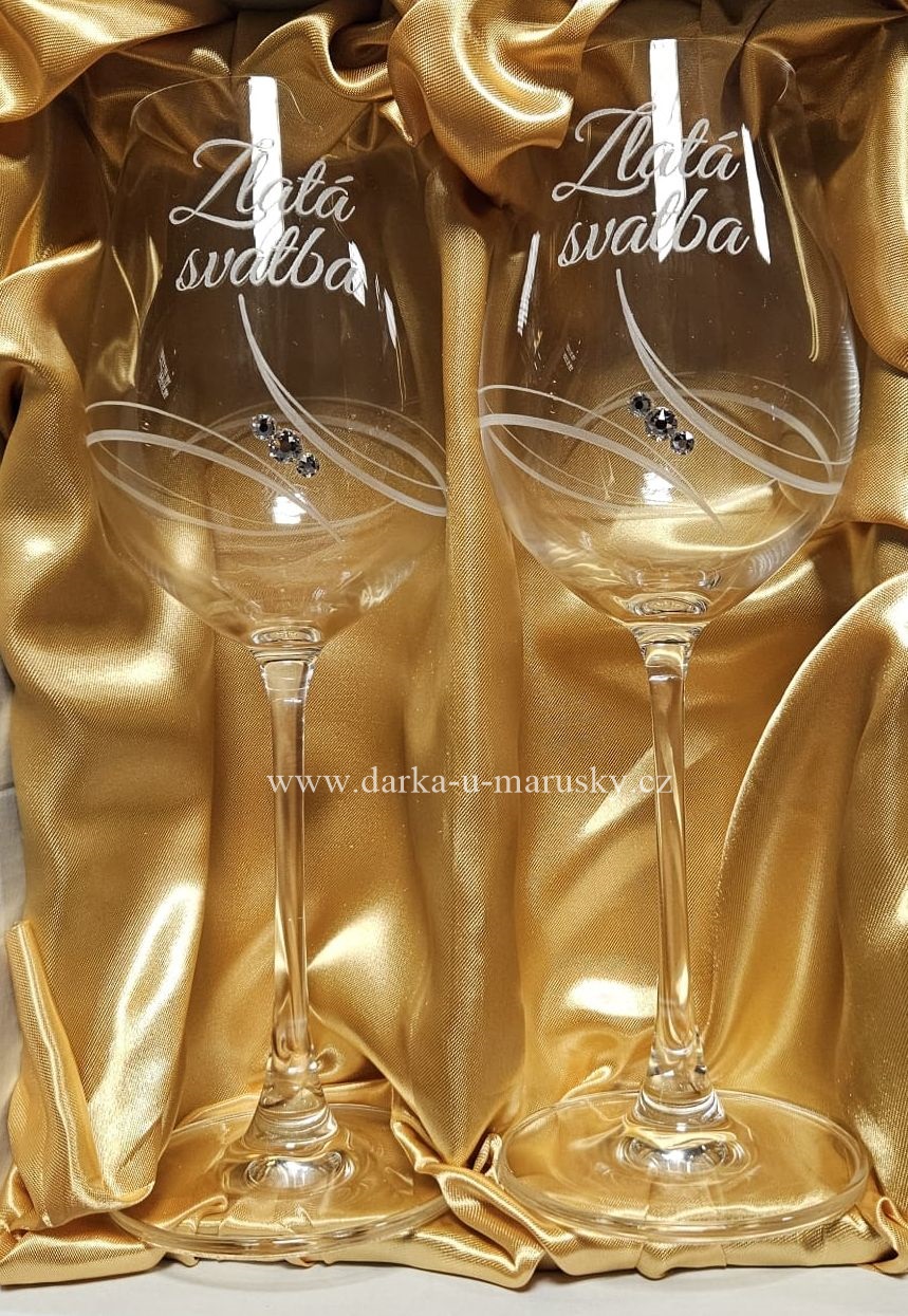 Výroční skleničky LISA SHINY GLASSES - Zlatá svatba