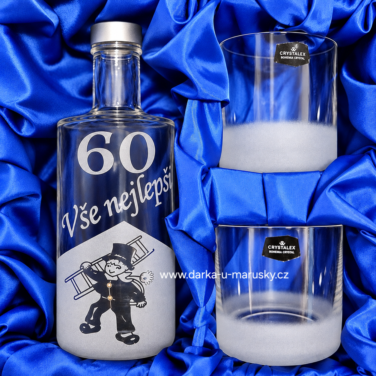 Pískovaná souprava 2+1 whisky - Kominík