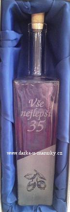 Pískovaná jubilejní láhev 0,7l na slivovici AXEL - možnost výběru čísla (35)