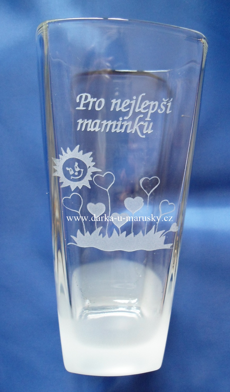 Pískovaná sklenička - Pro nejlepší maminku - ( Tvar skleniček se může lišit)