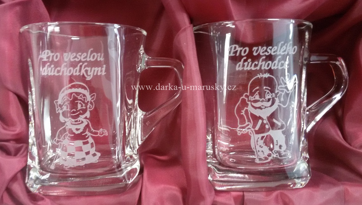Pískovaná souprava Geo - Pro veselého důchodce a důchodkyni