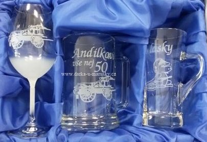 Pískovaná souprava TRIO Hasič