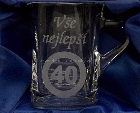 Pískovaný hrníček Geo nízký - Vše nejlepší 40
