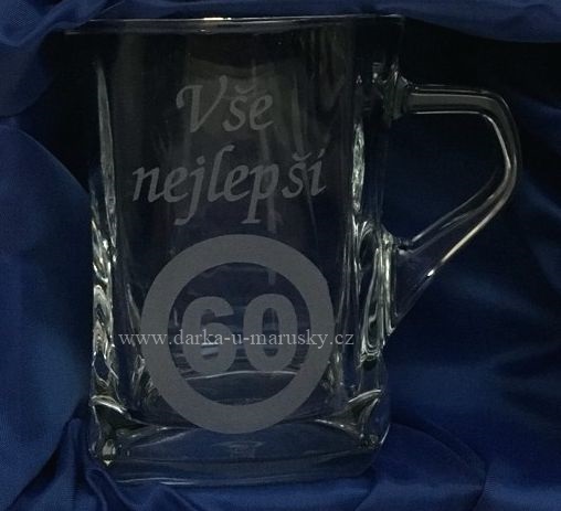 Pískovaný hrníček Geo nízký - Vše nejlepší 60