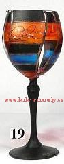 Skleničky na víno č. 19 v kombinaci  barev oranžová a  modrá /list 2