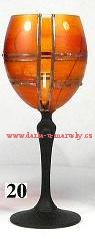 Skleničky na víno č. 20 barva oranžová / přátelská souprava (2ks)