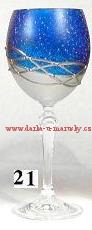 Skleničky na víno č. 21 barva modrá v kombinaci s mléčnou - přátelská soupr(2ks)