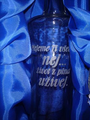 Pískovaná velká sada 6 + 1 / Přejeme ti všechno nej...život z plna uživej.