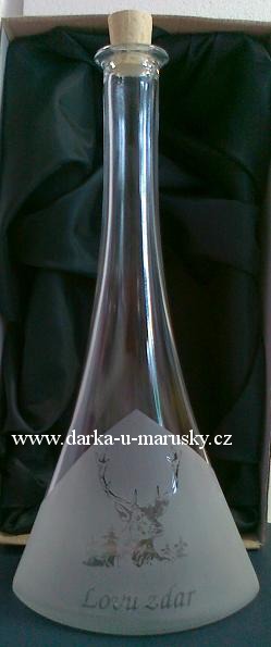 Pískovaná láhev na slivovici - Lovu zdar