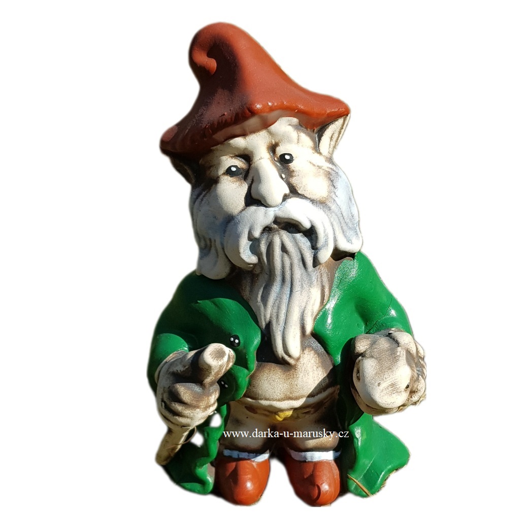 Trpaslík Fergus s žabkou (22 cm)