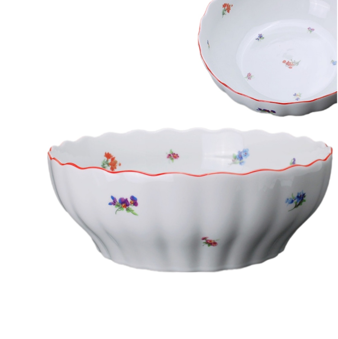 Mísa válcová HÁZENKA - červená linka 24 cm
