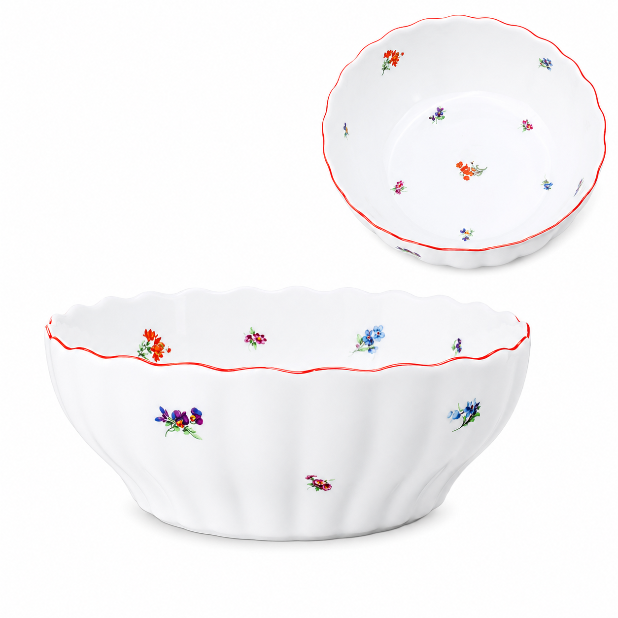 Mísa válcová HÁZENKA - červená linka 24 cm