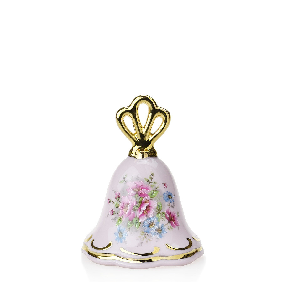 Zvoneček 8,5cm - růžový porcelán