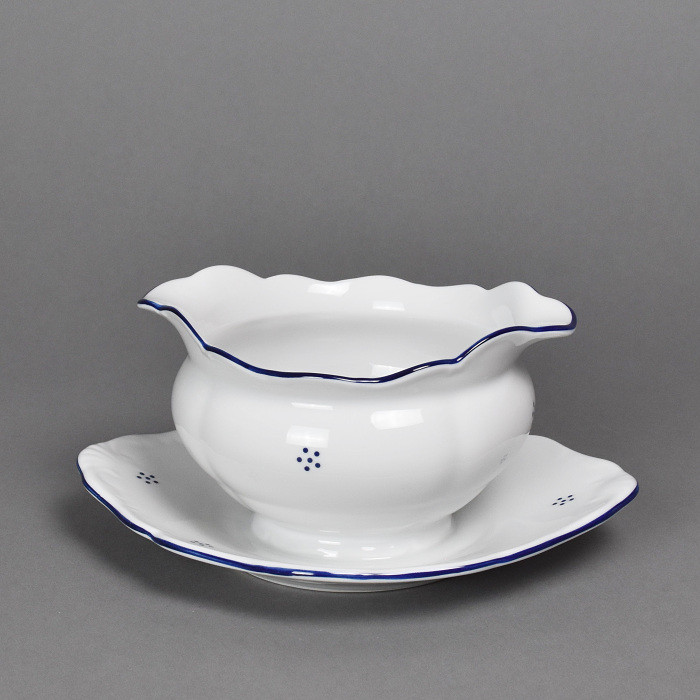 Omáčník - porcelán - modrá dekor i linka