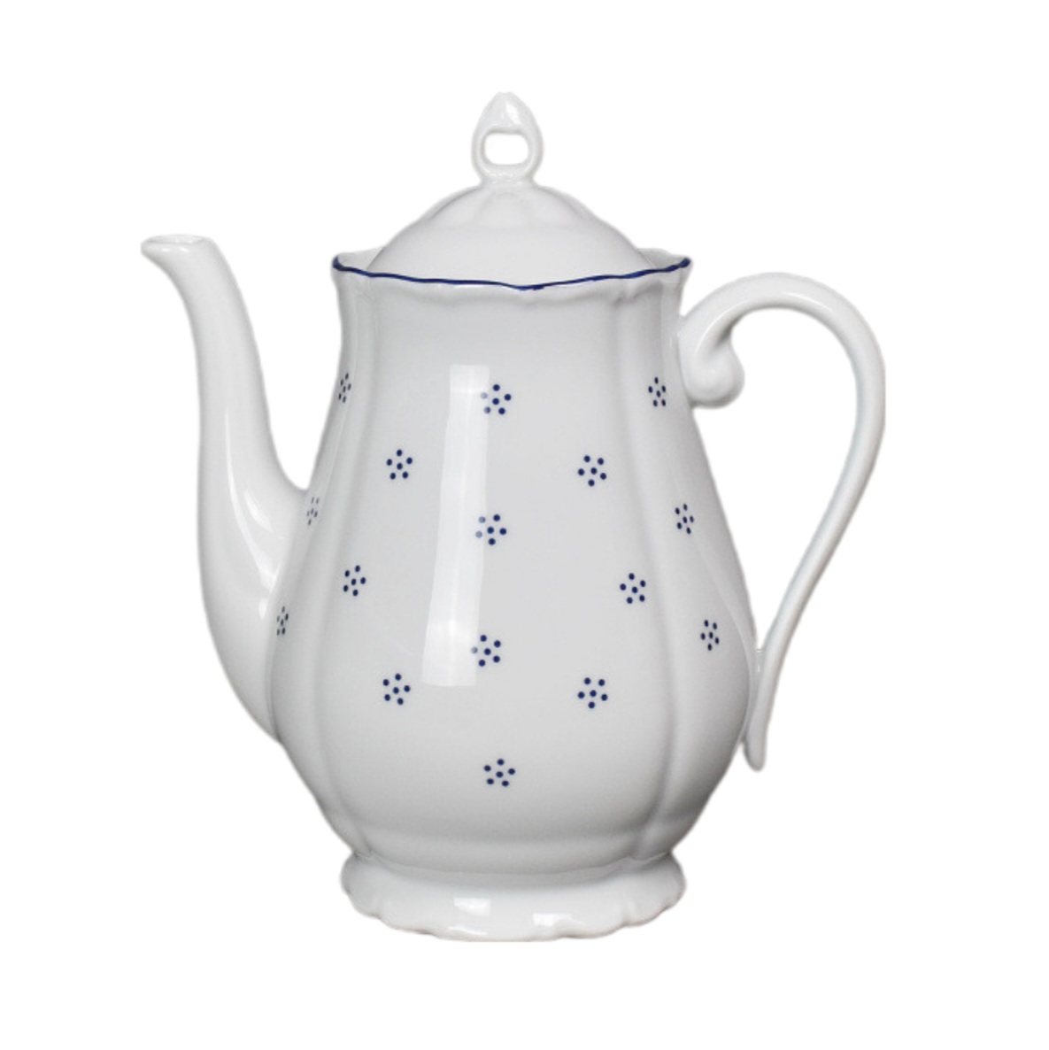Kávová konvice 1,2l porcelán - modrý dekor i linka