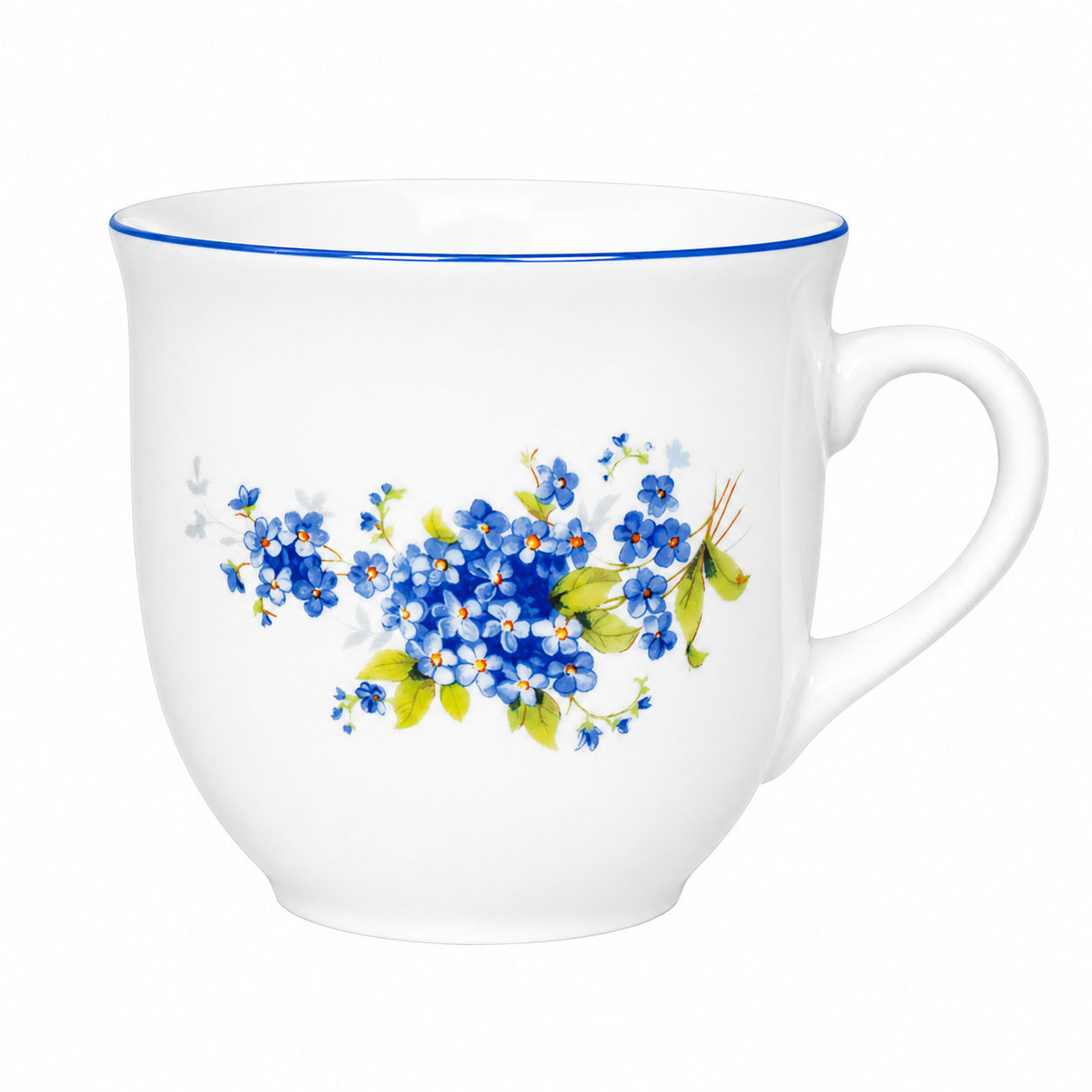 Hrnek porcelánový 400ml Pomněnky - modrá linka