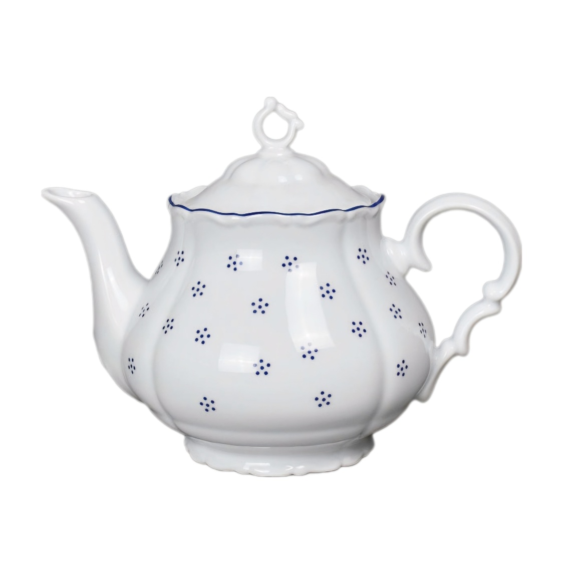 Čajová konvice 1,3l porcelán - modrý dekor i linka