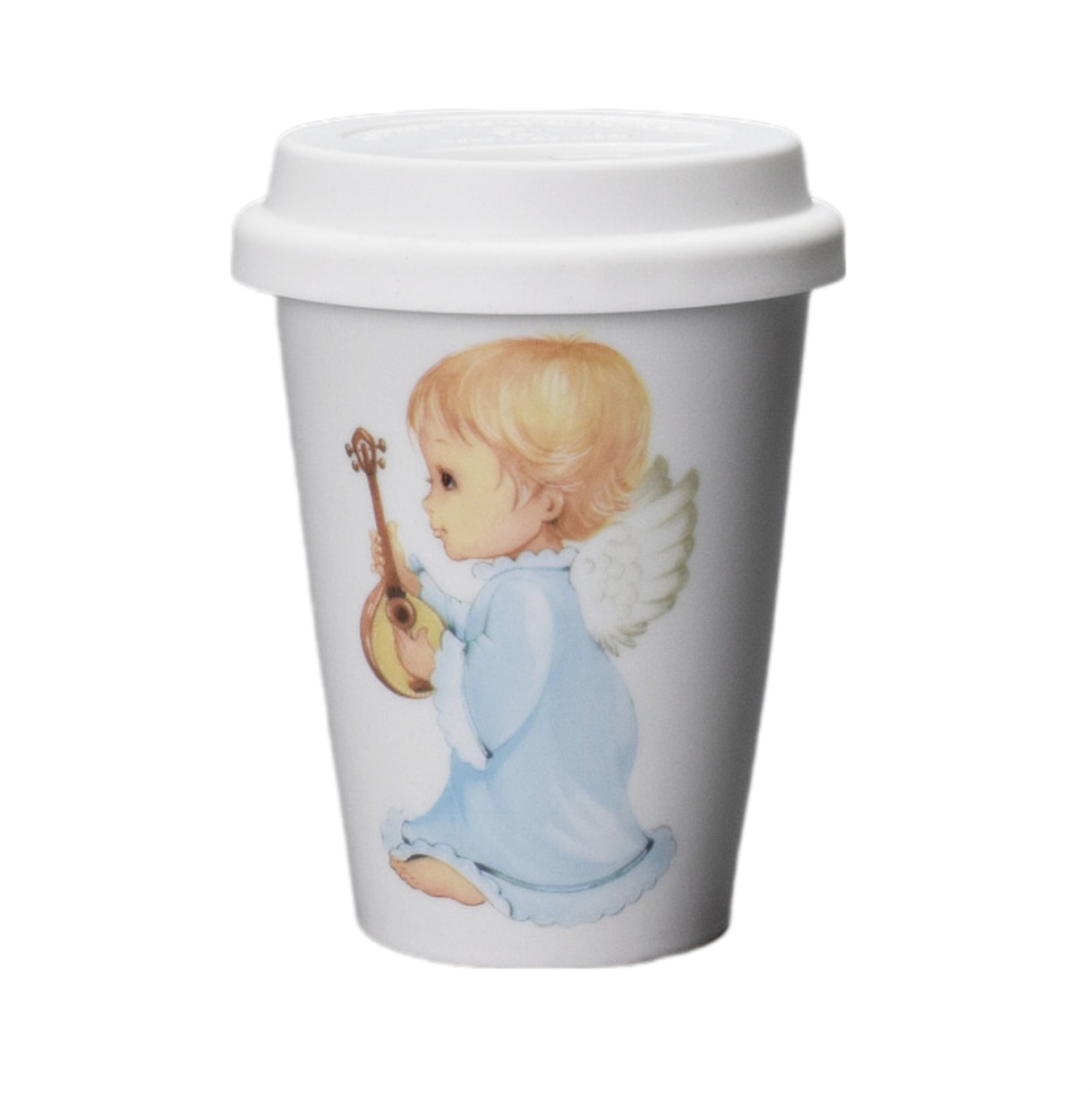 Pohárek na kávu sebou Coffee to Go - Andílek modré šaty a linka