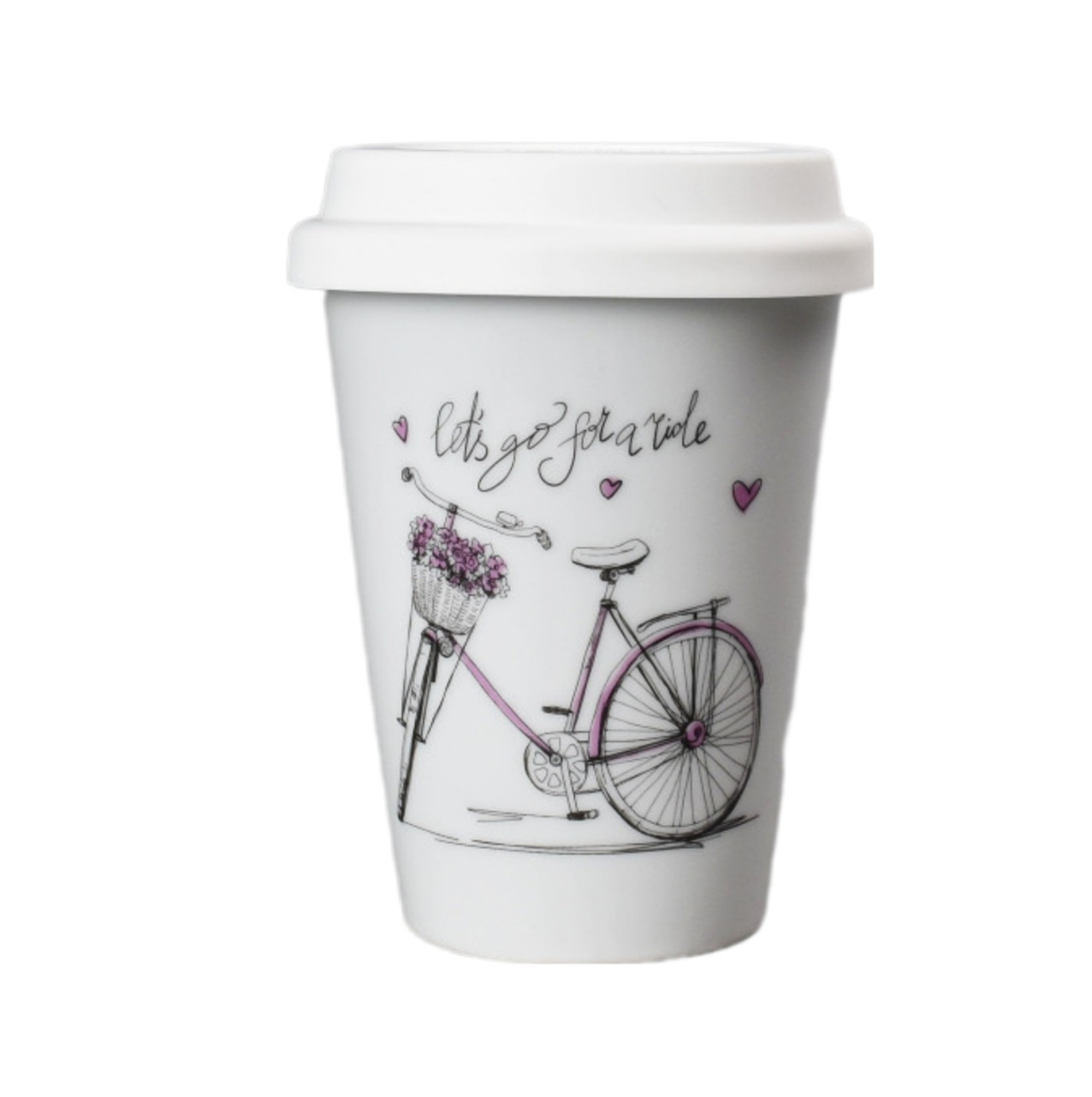 Pohárek na kávu sebou Coffee to Go - Dámské růžové kolo