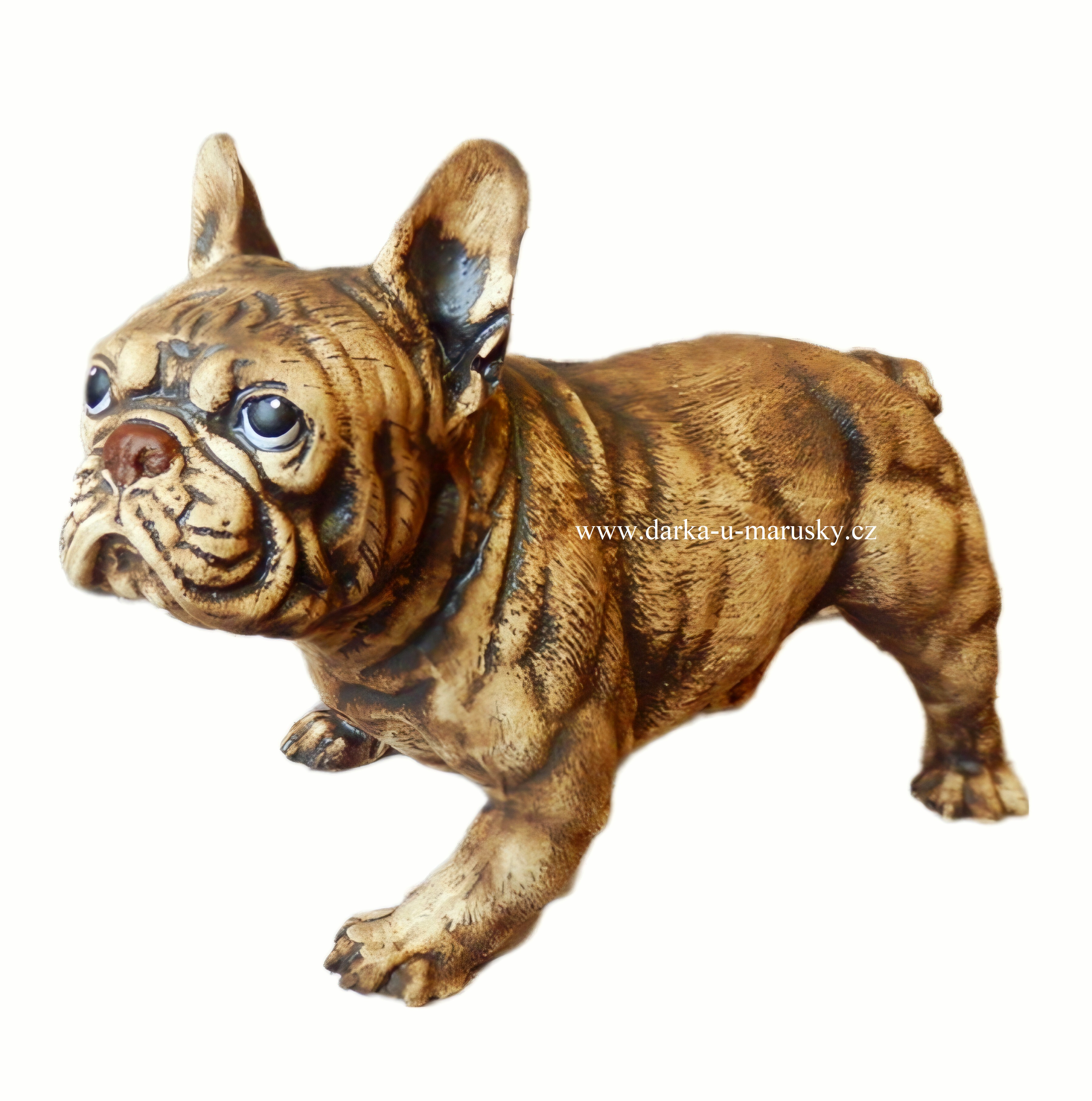 Pes - Buldoček v přírodní barvé Maxi - ručně malovaný