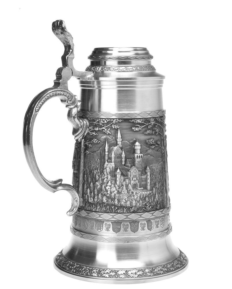 Cínový korbel 700 ml dekor "Bayern"