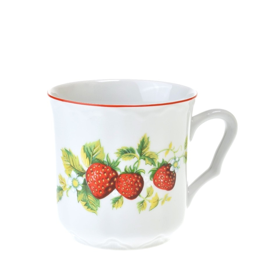 Hrnek 270 ml jahody s červenou linkou