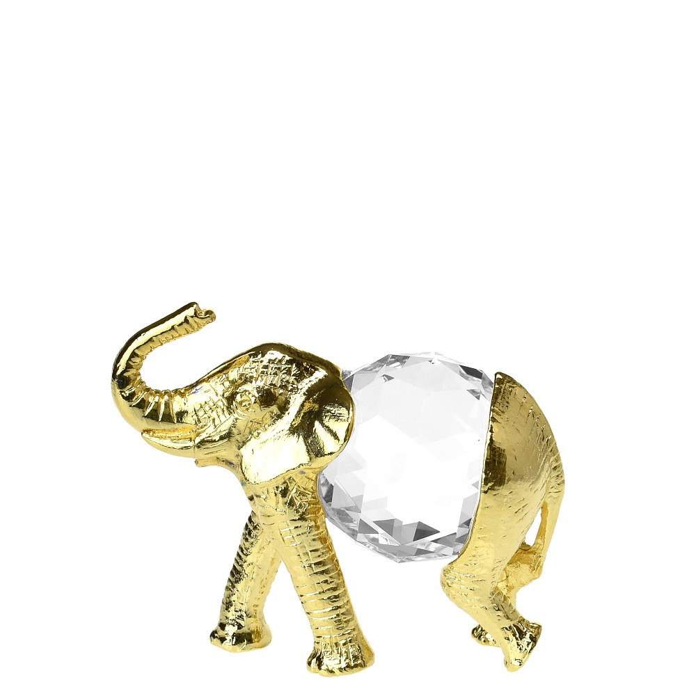 Slon s chobotem vzhůru 5,2 cm gold (figurka)