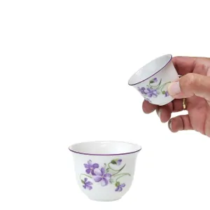 Kalíšek na tatarku 50 ml fialky s fialovou linkou - (sada 6ti kusů)