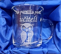 Pískovaný hrníček WIL- Sovička č.13 - Na památku panu učiteli