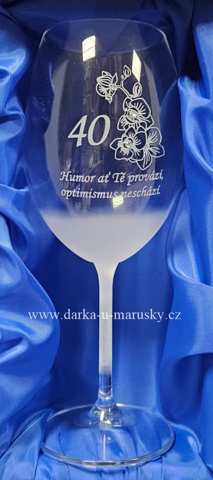 Pískovaná číše - Orchidej 40