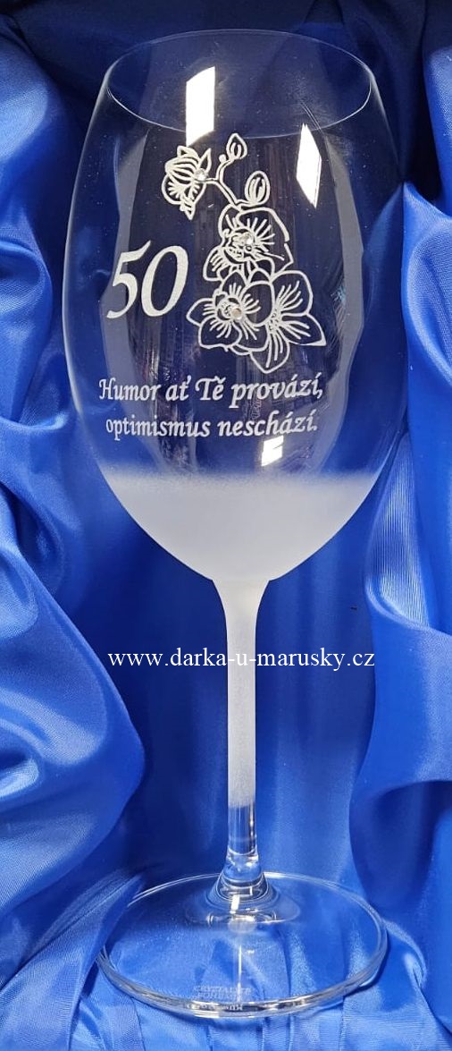 Pískovaná číše - Orchidej 50