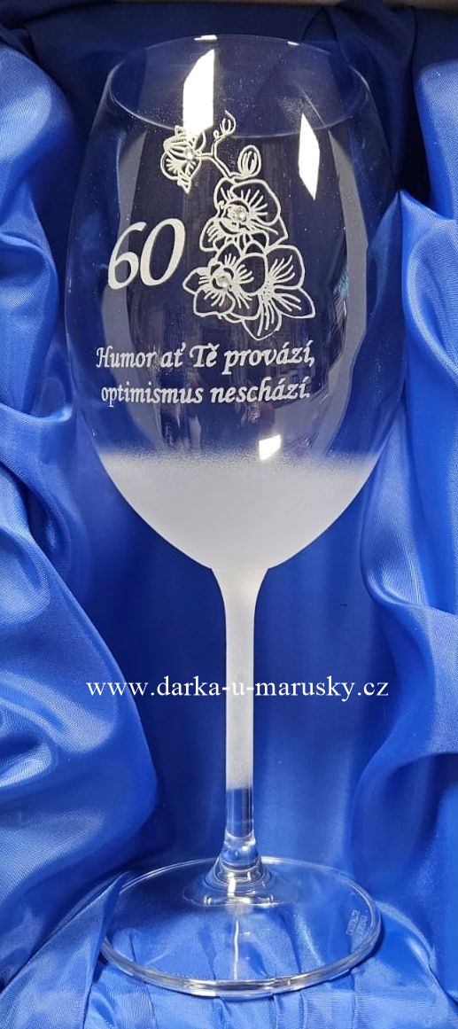 Pískovaná číše - Orchidej 60