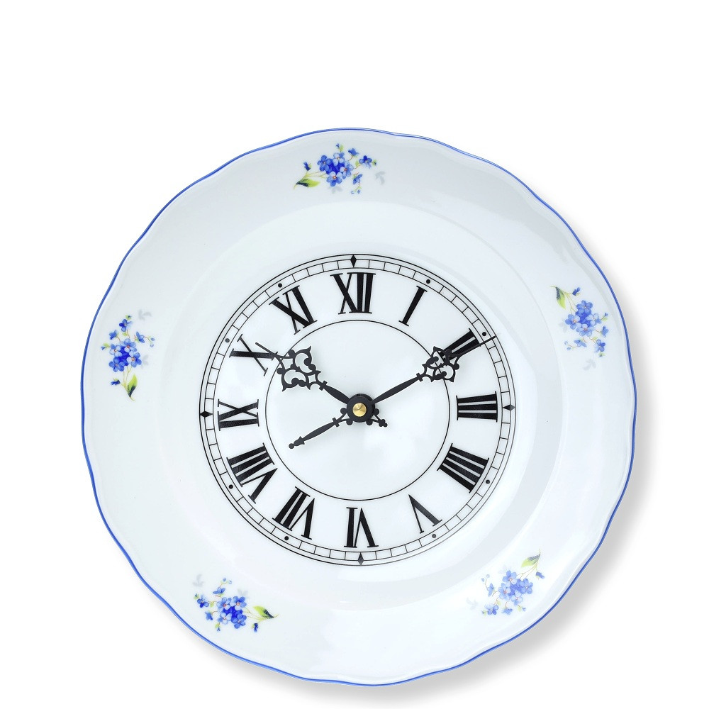 Hodiny závěsné talířové 24 cm POMNĚNKY s modrou linkou
