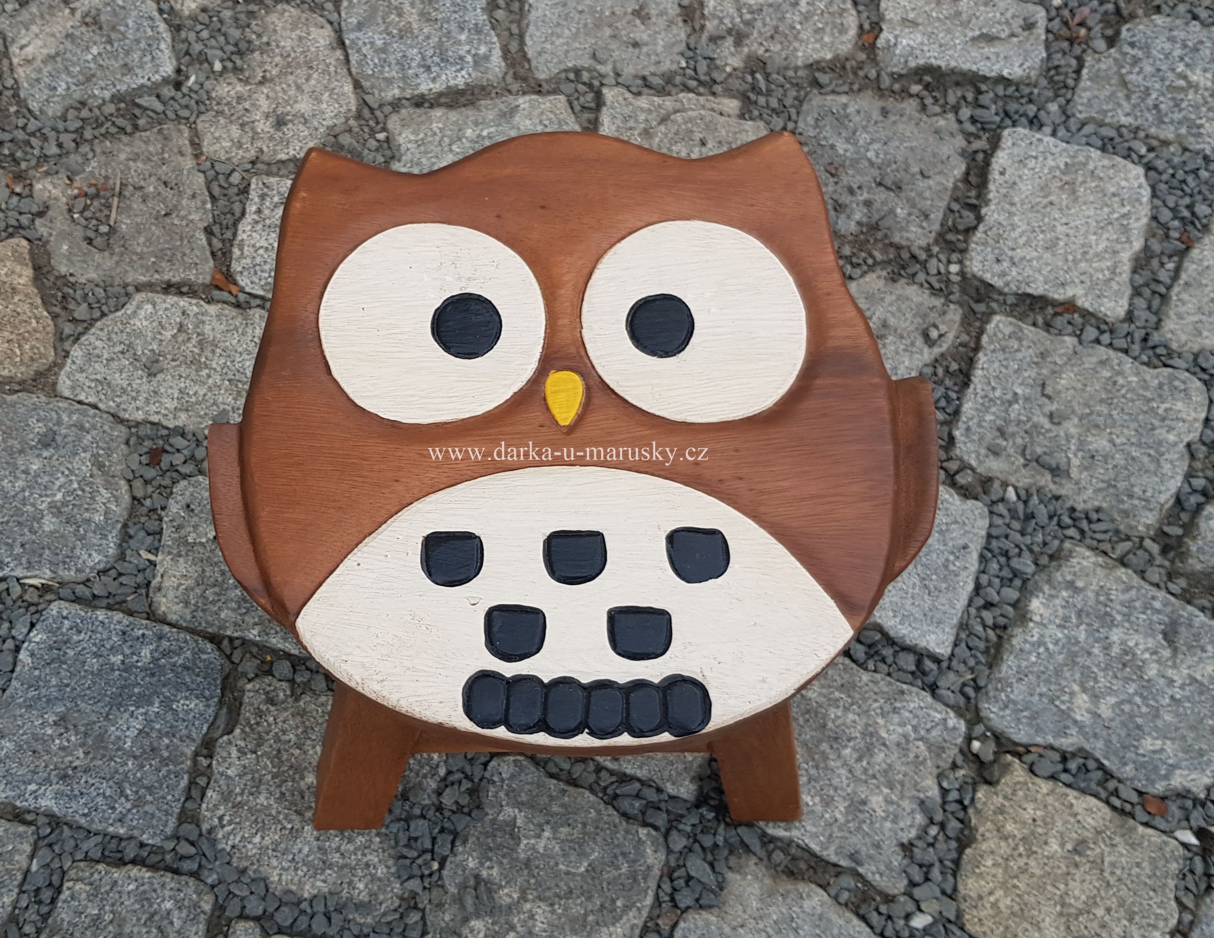 Dřevěná stolička / sova Ludvík