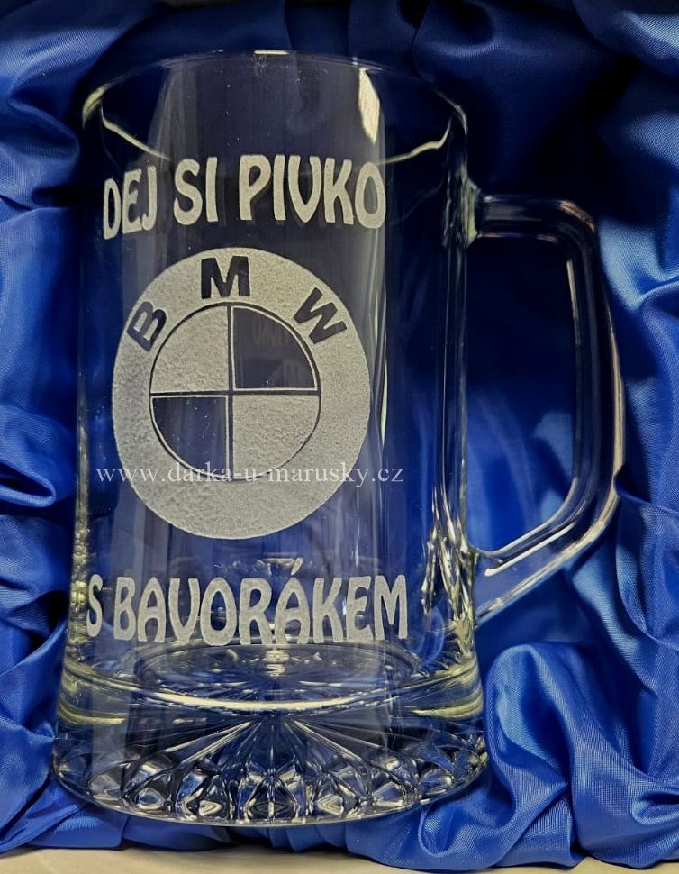 Pískovaný korbel - Dej si pivko s bavorákem