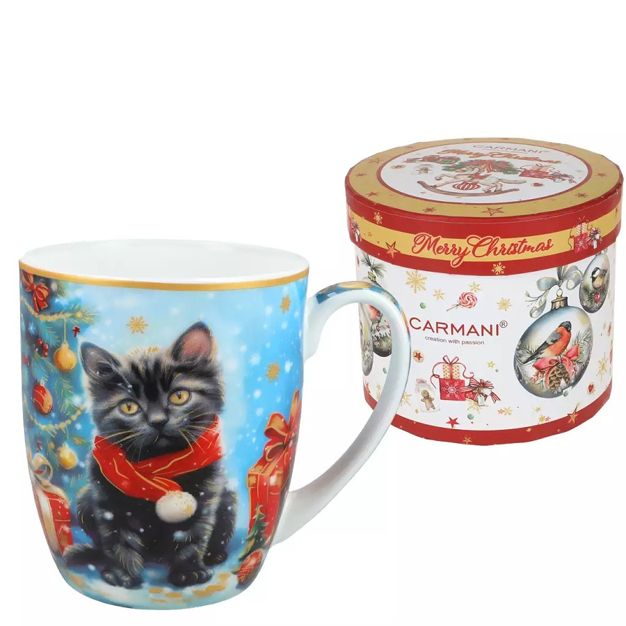Hrnek 380 ml - Christmas black kitten