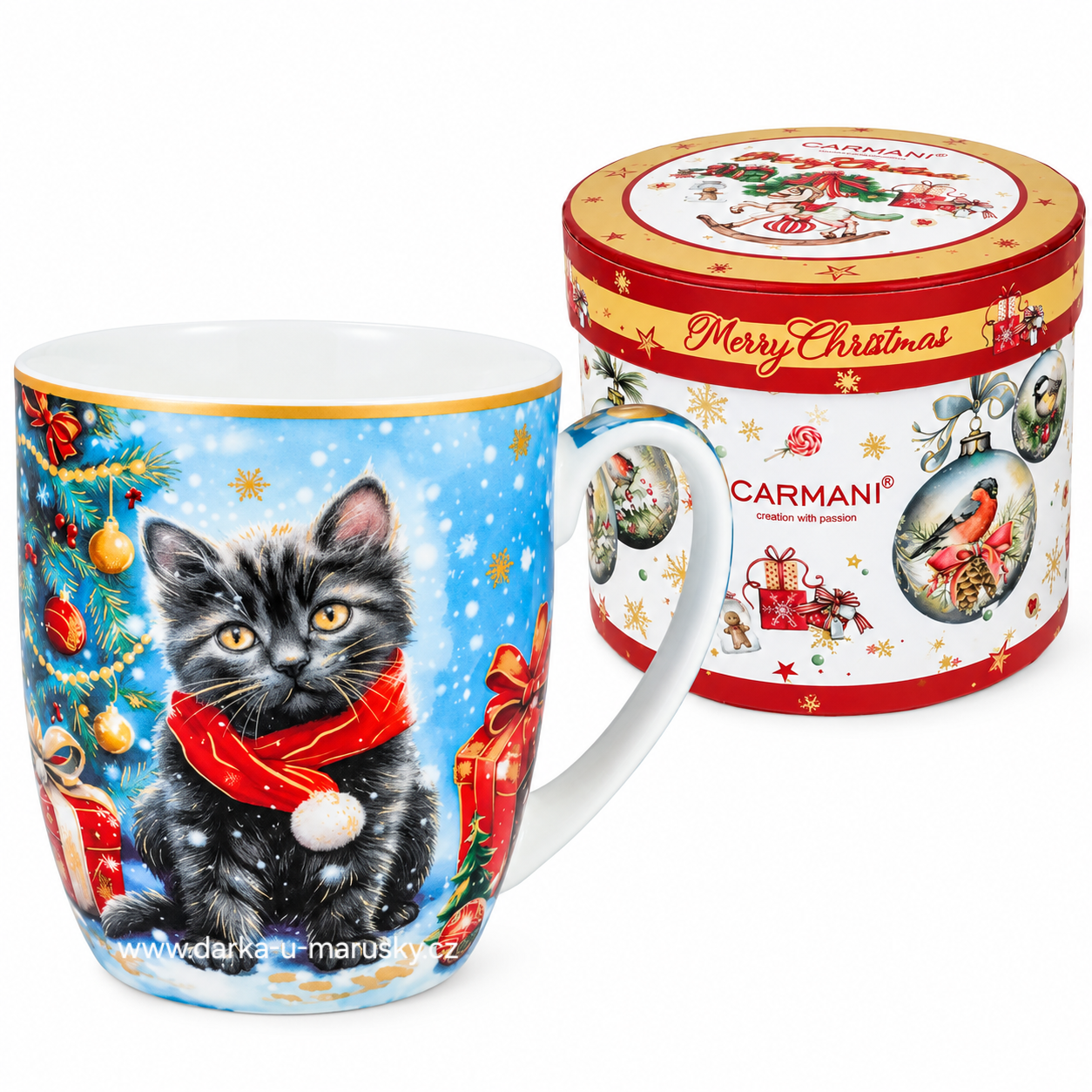 Hrnek 380 ml - Christmas black kitten