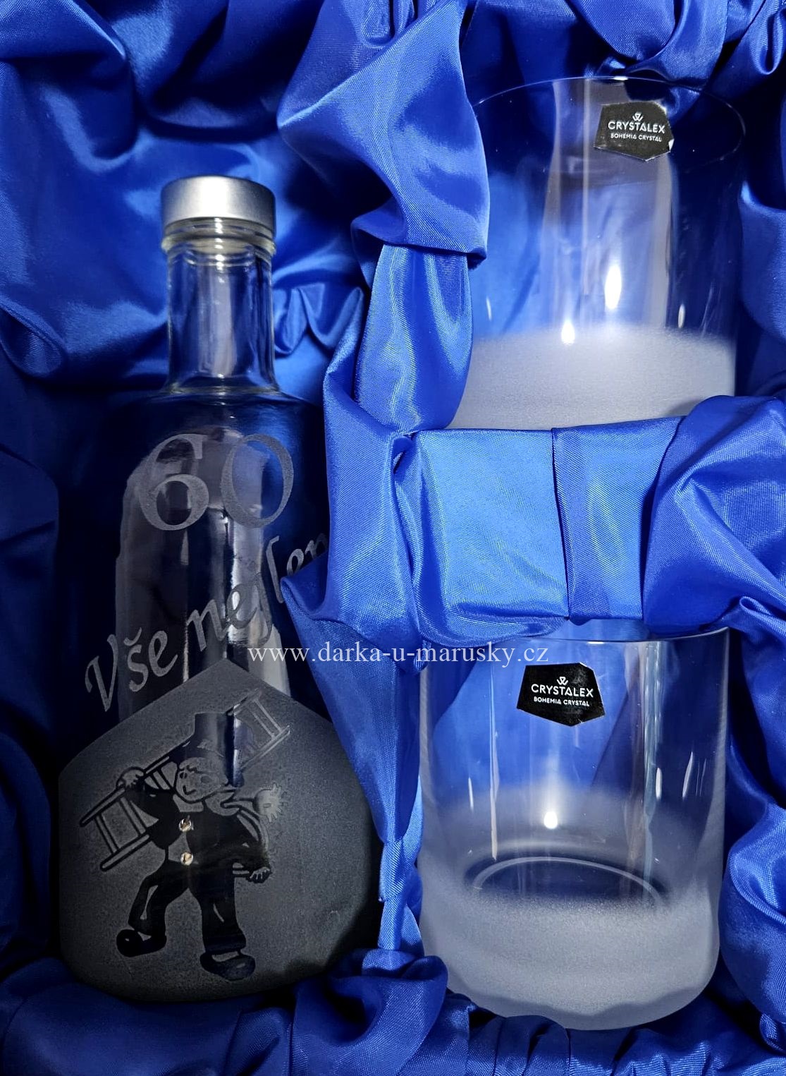 Pískovaná souprava 2+1 whisky - Kominík