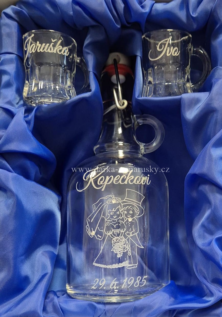 Výroční sada s patentním uzávěrem - láhev 0,5l / dekor č.23