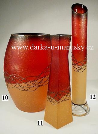 Váza červená, válec vysoký č. 12 v kombinaci /list 2