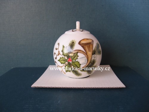 Ručně malovaná závěsná -  vánoční koule - průměr 58 mm, LESNÍ ROH