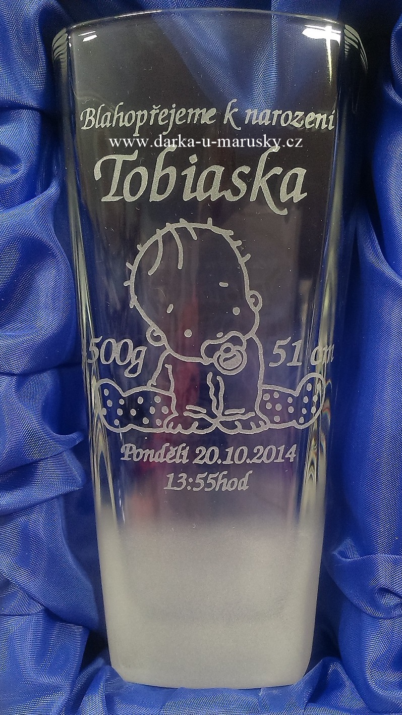 Pískovaná sklenička Stefani dekor - MIMINKO č.2