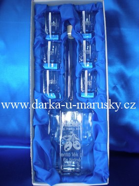 Pískovaná sada 6+1/ Tchýně - Nedbej ženy, matky tchýně, tento lék pij 6x týdně