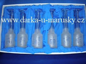 Pískované Pijačky dekor: švestka, jablko, hruška, hrozno, třešeň, meruňka / sada