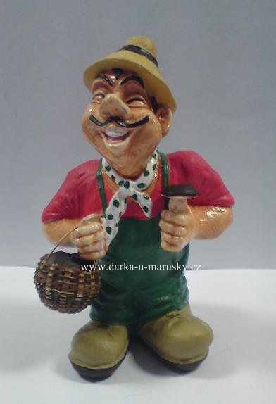 Keramická figurka - Houbař